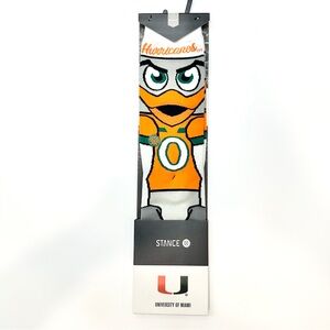 Stance Miami Hurricanes Mascot Socks - Orange and Green